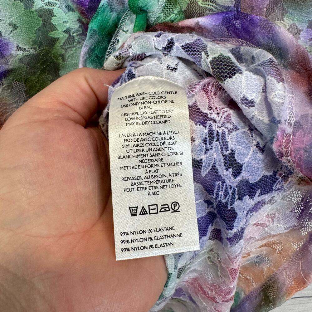 Anthropologie Multicolor Floral Tie-Dye Short Sleeve Blouse - Picture 6 of 8